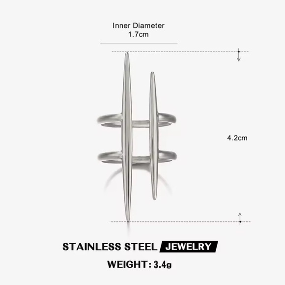 Chic Gold Adjustable Double Band Statement Ring - Picture 3 of 3